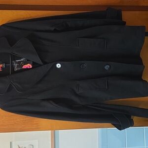 Forever 21 Black Pea Coat, NWT